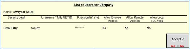 Security Control and Password in TallyERP9